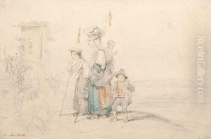 Pecheurs Italiens. by Emile Loubon