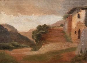 Paysage Italien. by Emile Loubon