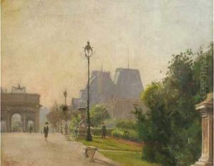 Le Louvre Vue Du Carroussel. by Paul Louchet