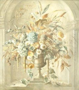 Still Life Ofmixed Flowers In An Urn