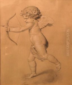 Cupid Aiming His Bow And Arrow by Antoine Honore Louis Boizot