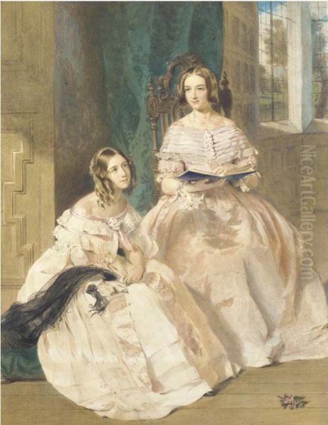 Portrait Of Mary Frances Keeble Coleridge (1824-1898) And Her Sister Alethea Buchanan Coleridge (1826-1909) - view 1