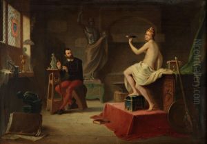 L'atelier Du Sculpteur (cellini) by Victor J B Loutrel