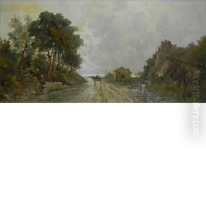 Traveler Along A Country Road by August Lovatti
