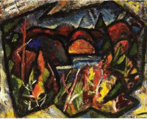 Autumn Landscape Near A Lake by Kenneth Loveless