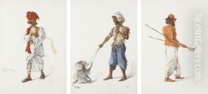 A Collection Of Twelve Watercolours Of Indian Subjects by Alfred Crowdy Lovett