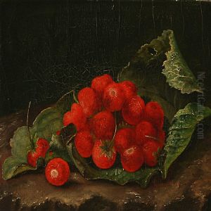 Strawberries On A Leaf