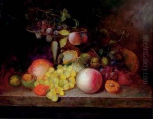 Still Life Of Fruits On A Table by Christine Marie Lovmand