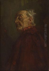 Bildnis Eines Herren Mit Rotem Umhang by Wilhelm Lowith