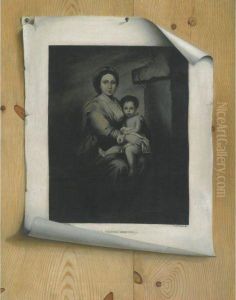 A Trompe L'oeil Still Life, With A Mezzotint Of The Madonna And Child A Trompe L'oeil Still Life, With A Mezzotint Of The Madonna And Child
