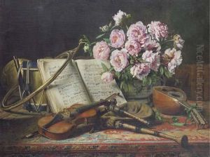 A Still Life With Mandolin by Charles Antoine Joseph Loyeux