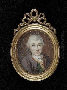 Alexander Pope (1688-1744), Wearing Green And Pink Robes And Pink Turban, His Arm Resting Neat A Book And David Garrick (1717-1779), Wearing Lilac-coloured Coat, Green Waistcoat Trimmed With Gold, His Hair Powdered