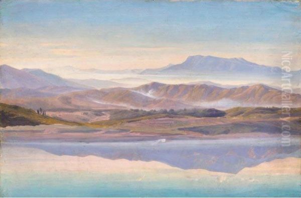 Berge Im Morgennebel (mountainous Landscape In The Early Morning Mist) - view 1