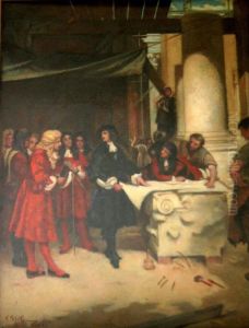 King Charles Ii And Sir Christopher Wren At St. Paul's Cathedral