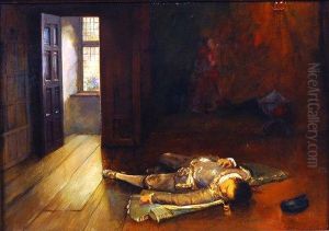 With Prostrate Musketeer, Oil Onboard, Signed Lower Right, 38.5 X 55cm (illus.) by John Seymour Lucas