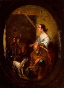 Interior De Taberna by Eugenio Lucas Velasquez
