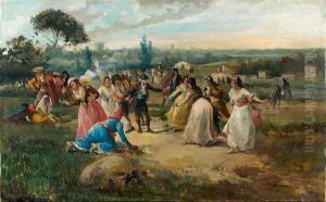 Colin-maillard Dans La Campagne by Eugenio Lucas Villamil