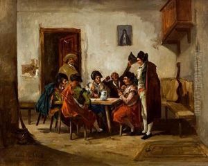 Escena De Taberna by Eugenio Lucas Villamil