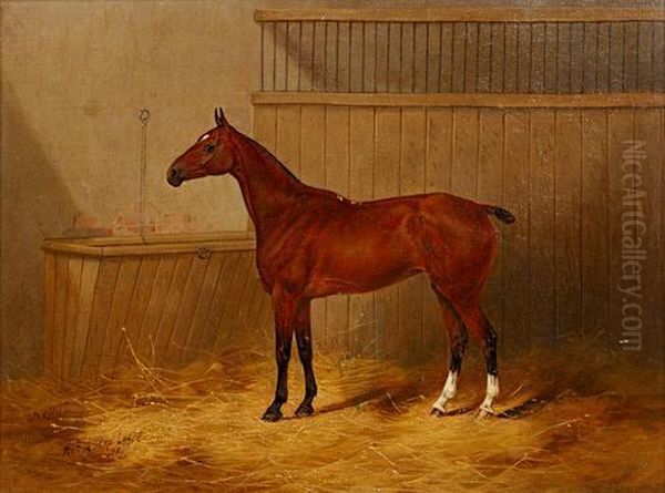 "sunshine" And "nelly", Two Hunters In Stable Interiors - view 1