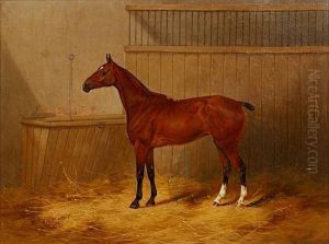 "sunshine" And "nelly", Two Hunters In Stable Interiors by Henry Frederick Lucas-Lucas