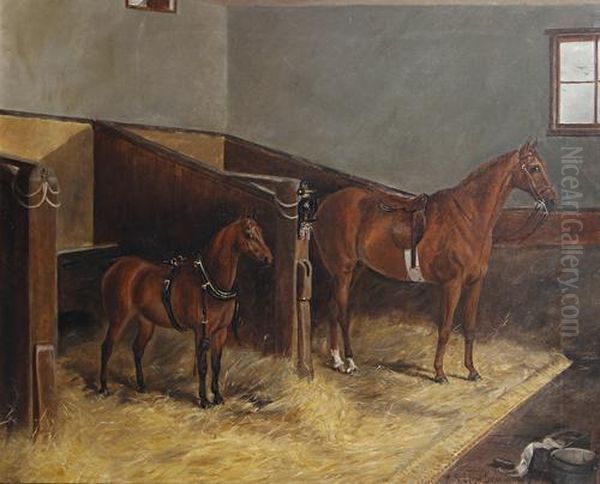 Alert And Two-penny In A Stable - view 1