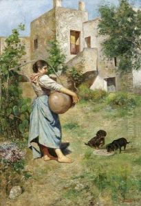 Femme Au Jardin by M. Luchart