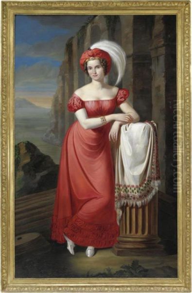 Portrait Of A Lady In A Red Dress - view 1