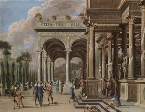 Palatial Architecture With Figures by Ascanio Luciani