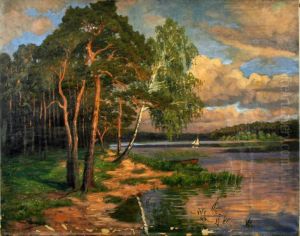 Markische Seenlandschaft Mit Kiefernwald