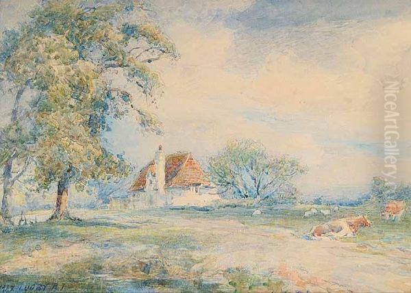 English Farmhouse And Pasture - view 1