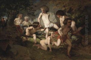 Bathing Boys Frightened By A Gypsy by Albert Ludovici