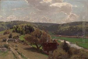 "fruhlingslandschaft" by Carl Julius Ludwig