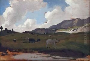 Vaches A L'alpage by Albert Lugardon