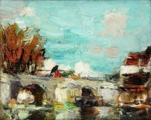 Le Pont De Moret Sur Loing by Ferdinand Jean Luigini