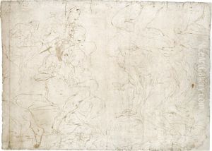 Two Double-sided Sheets Of Studies: by Aurelio Luini