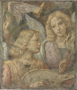 Angels Making Music Detached Gilded Fresco by Bernardino Luini