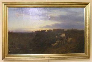 Cattle Returning Home-evening by William Snr Luker