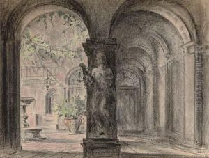 A Courtyard At Montefiascone