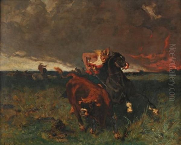 Gaulois A La Chasse Aux Taureaux Sauvages - view 1