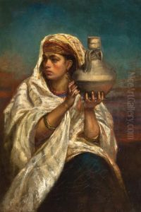 Arab Woman Holding A Pitcher by Augustus Savile Lumley