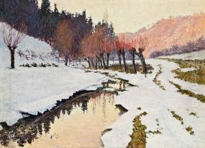 Winterlandschaft Mit Weiden