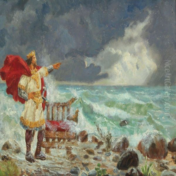Knud Den Store Staende Ved Havet - view 1