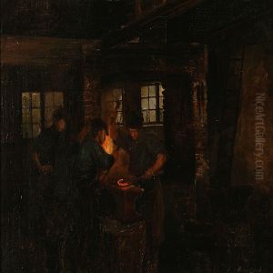 Blacksmiths In Work by Anker Niels Lund