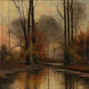 Autumn Day At A Forest Lake by Carl Ove Julian Lund