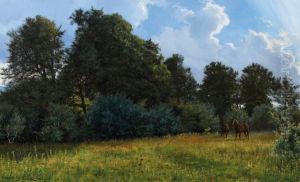 Chevaux Dans Un Pre by Carl Ove Julian Lund