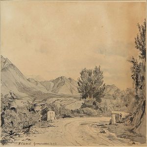 Landscape In Genazzana, Italy by Frederick Christian Lund