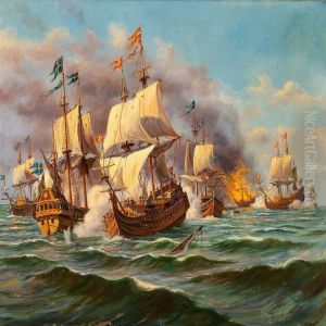 Danish And Swedish Warships In The Battle Of Koge Bugt