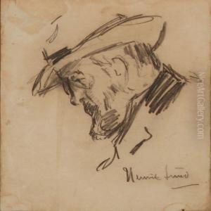 Portrait Of The Norwegian Author Hans Jaeger by Henrik Lund