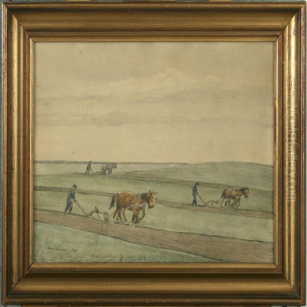 Field Scenery With Farmers - view 1