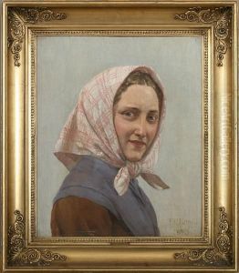 Portrait Of A Young Girl. Signed F. C. Lund 1873